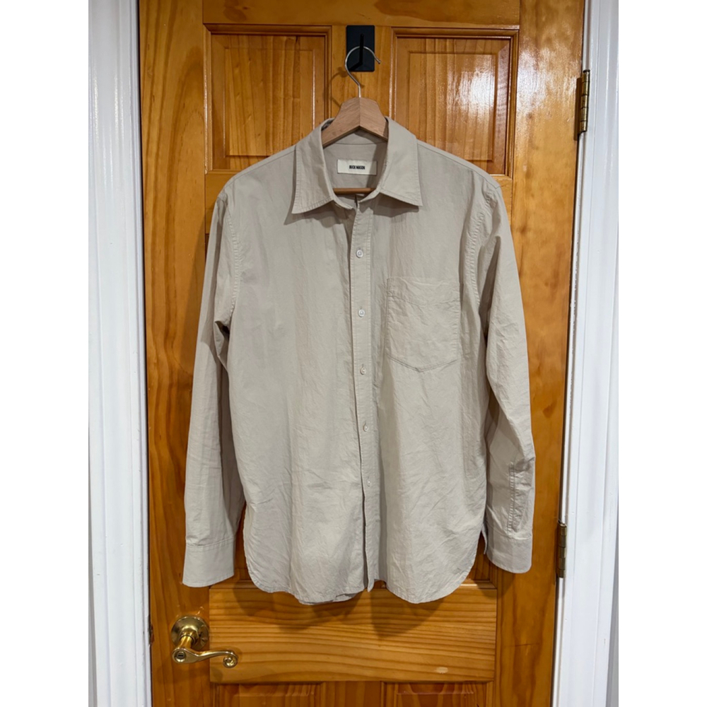 Buck Mason Men's Casual Button-Down Shirt in Light Beige